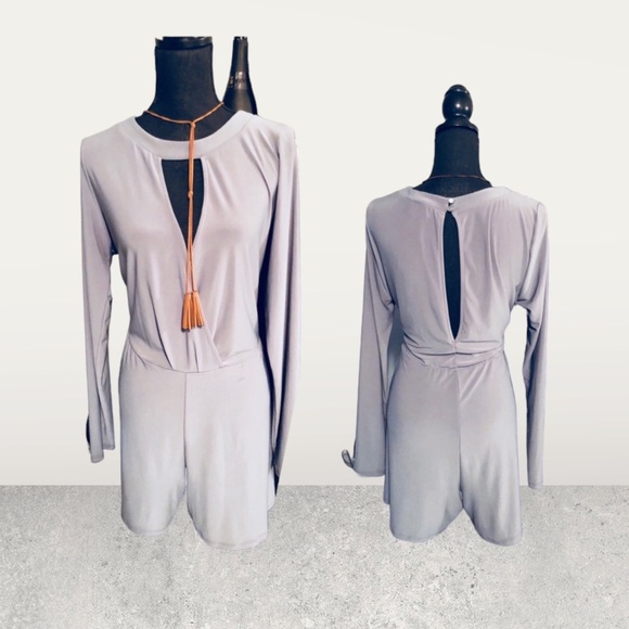 NEW•XL-2X•Safina•Sage Green Choker Collar Romper•NWT - Picture 1 of 16